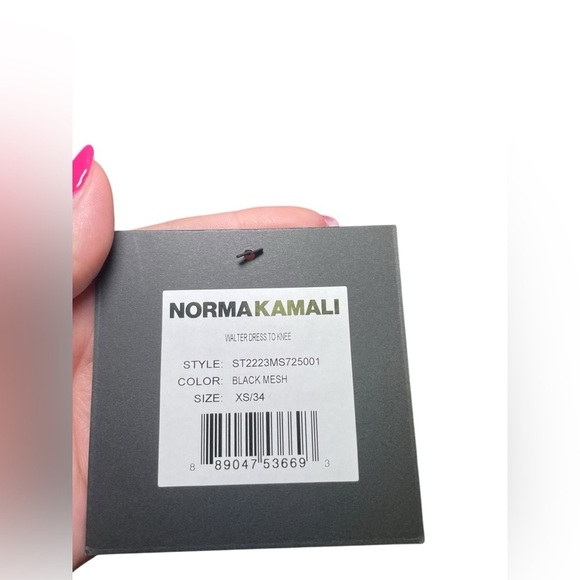 Norma Kamali New Black Strapless Mesh Bodycon Midi Dress XS - Picture 5 of 5